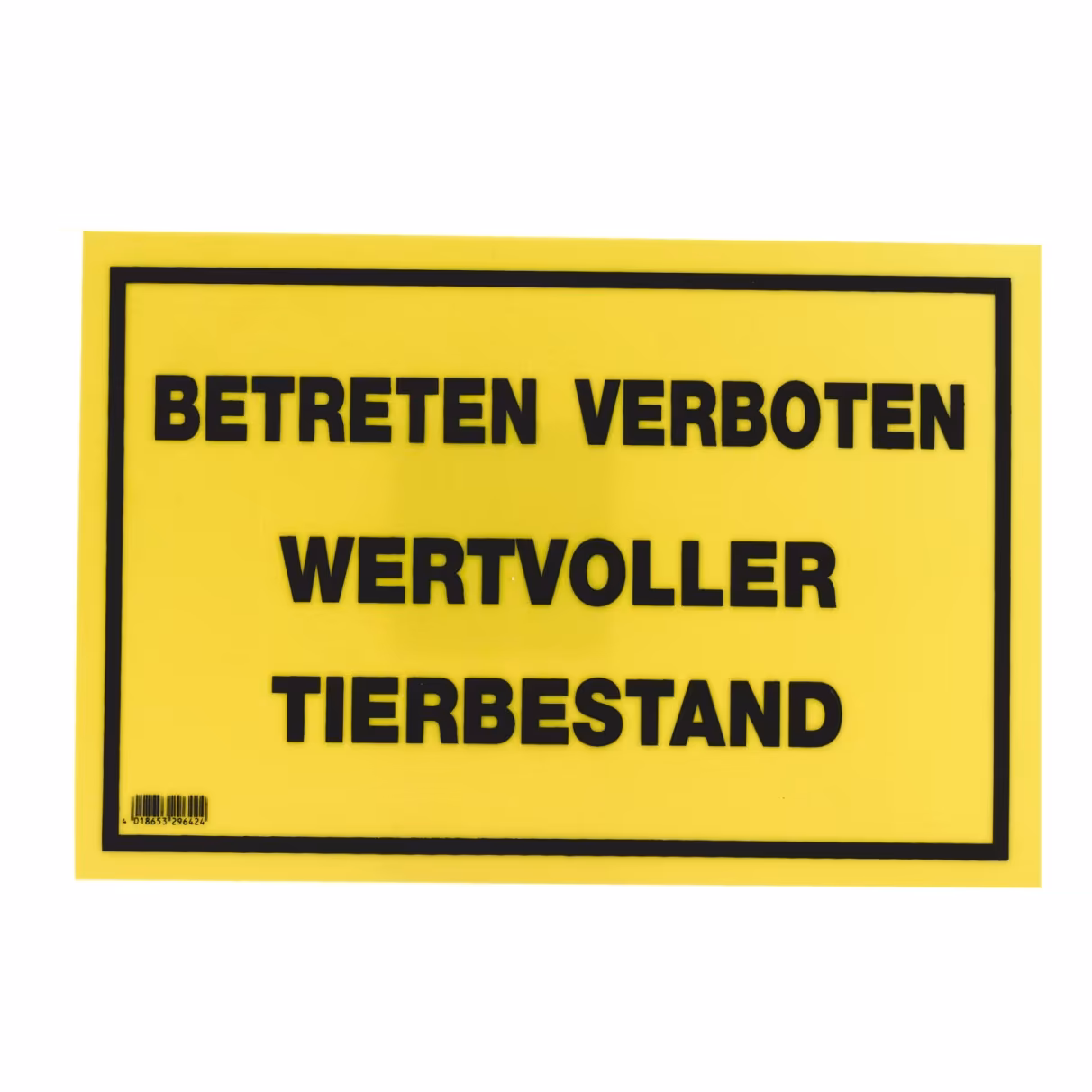 Warnschild 20x30cm, "Betreten verboten - Wertvoller Tierbestand"